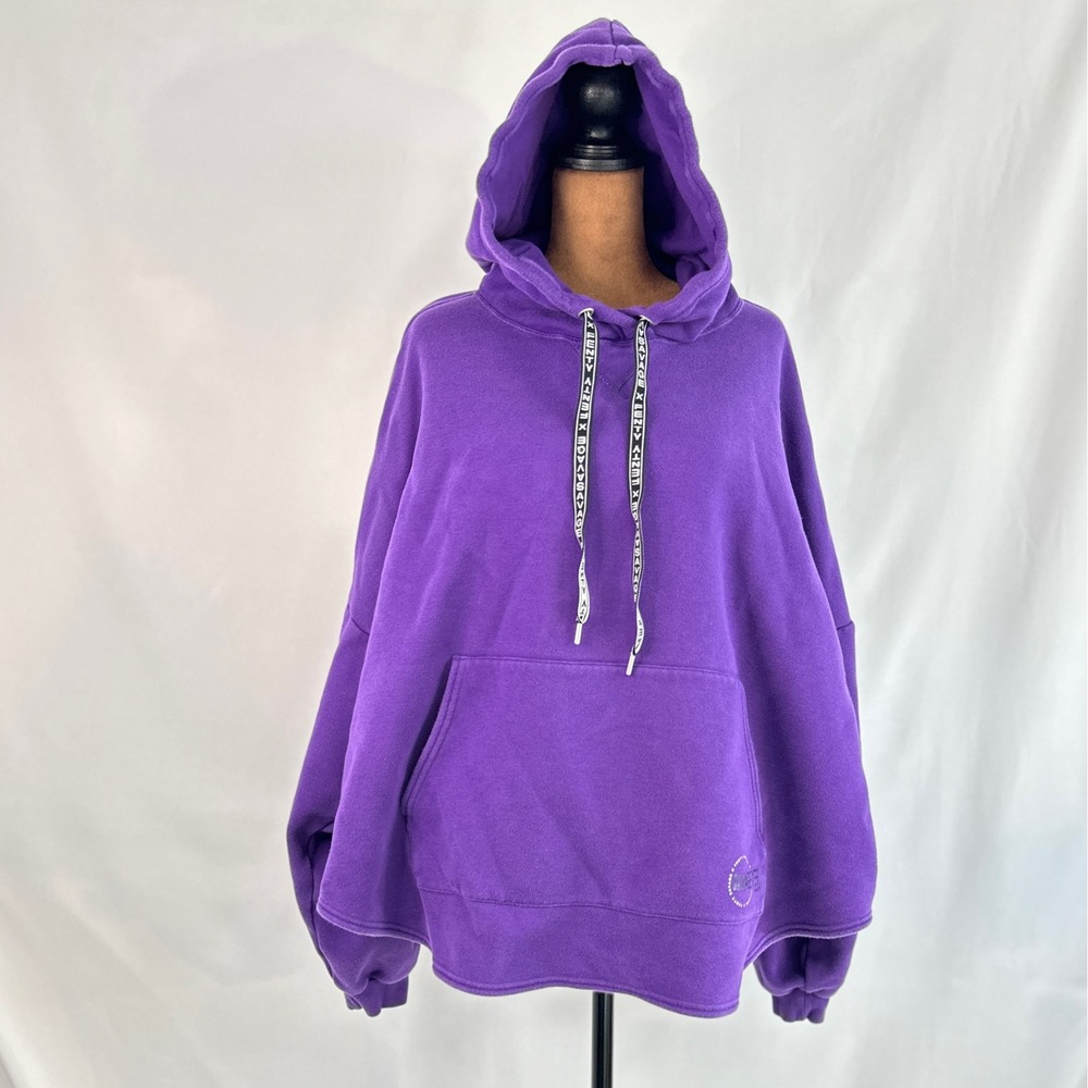 Savage X Fenty Hoodie Women XL Purple‎ Good Oversized Fleece Logo Drawstring